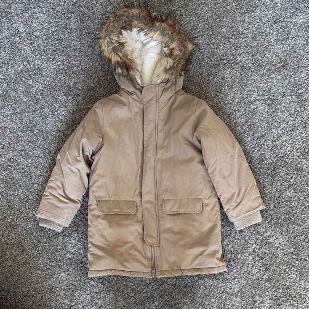 Kids Tan Hooded Jacket